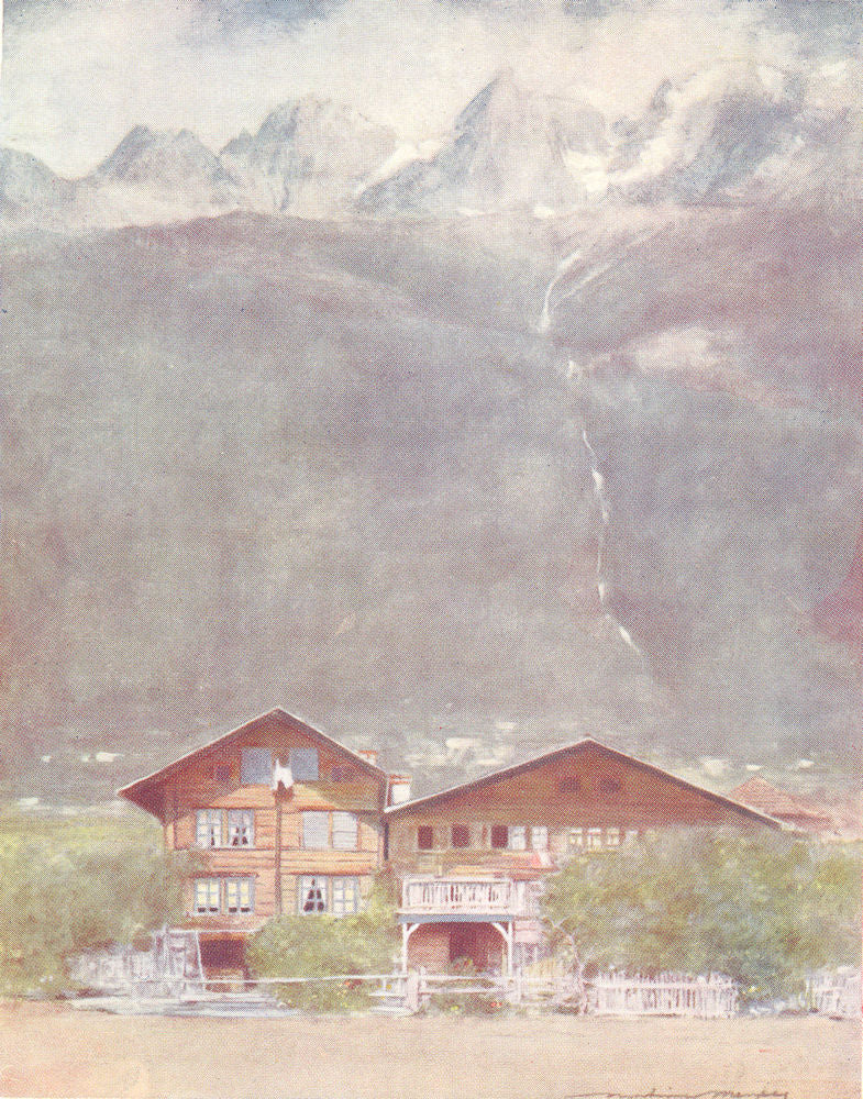 SWITZERLAND. Interlaken, Switzerland 1920 old antique vintage print picture